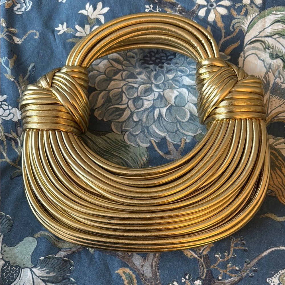 Gold Metallic Designer Inspired Handbag